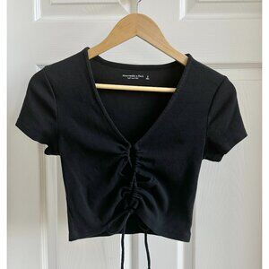 Abercrombie Lace up Cap Sleeve Crop Tee